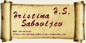 Hristina Sabovljev vizit kartica